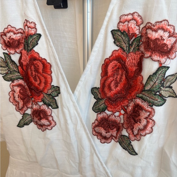 J. Gee Floral Embroidered Tiered Maxi Dress Boho Cottagecore S - Picture 2 of 5